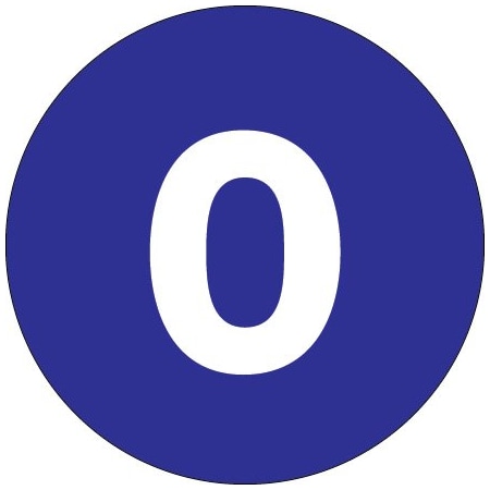 Bsc Preferred 4'' Circle - ''0'' Dark Blue Number Labels BUY00024434